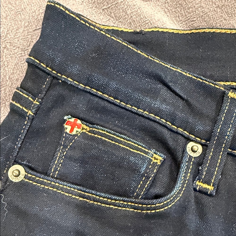 Hudson Nico Mid Rise Super Skinny Dark Blue Women's Jeans - Picture 3 of 5